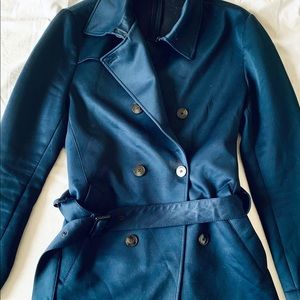Mens Navy light trench coat/peacock coat